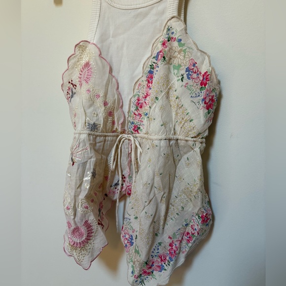 NWOT By Anthropologie Pieced Scarf Tank Size XS - Picture 4 of 15